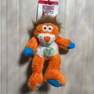 KONG Dog Cross Knots Lion Plush Toy Med /  11”  With Squeaker